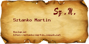 Sztanko Martin névjegykártya